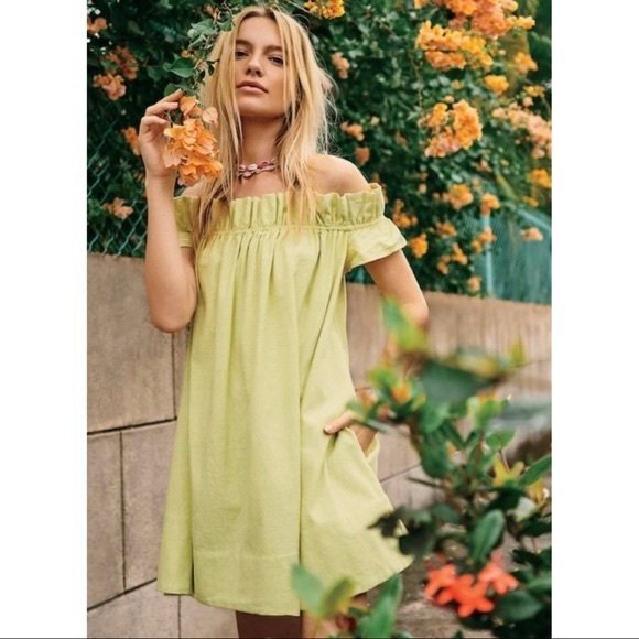 Free People Sophie Off-The-Shoulder Mini Dress size Small - Picture 2 of 10